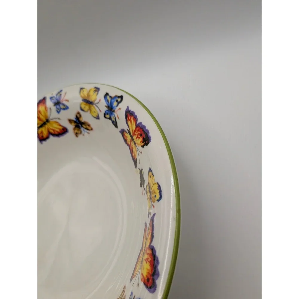 Tabletops Unlimited Butterfly Garden Pasta Bowls Set of 2 Ceramic Cottagecore